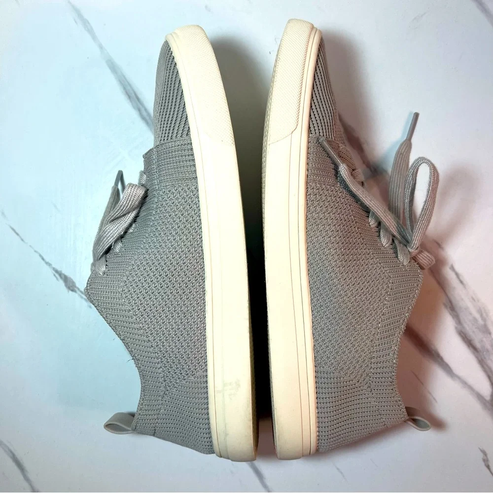 Lucky Brand Laddix Women's Sz 8.5 Shoes Beige Knit Ribbed Casual Lace Up Sneaker